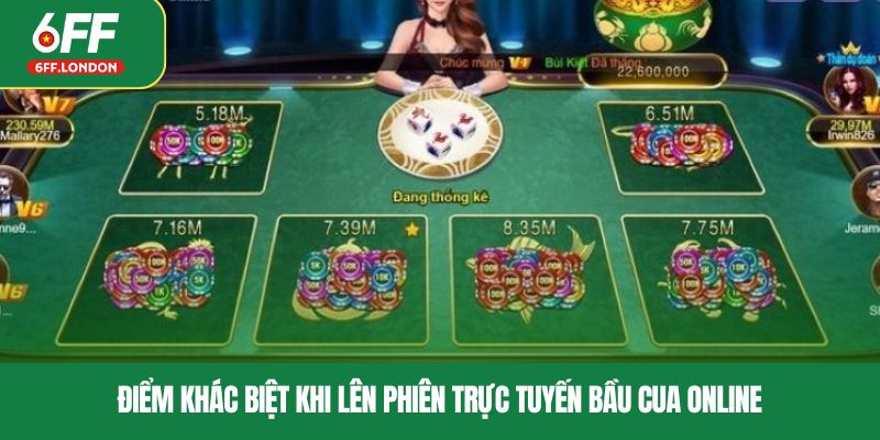 Điểm khác biệt khi lên phiên trực tuyến bầu cua online
